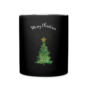Merry Christmas Christmas Tree Christmas Tree - Full Colour Mug - black - Front
