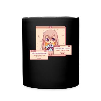 Heute wurde Anime abgesagt, ist stärker süßer Chib - Tasse einfarbig - Schwarz - Vorne