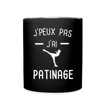 je peux pas j'ai patinage femme - Mug uni - noir - Devant