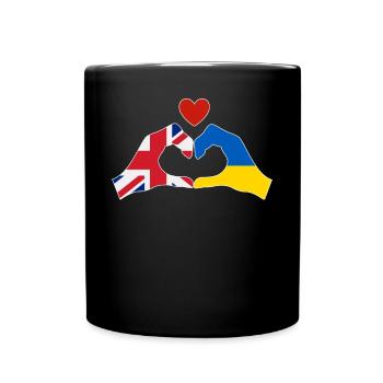 Le Royaume-Uni soutient Ukraine Love Heart - Mug uni - noir - Devant