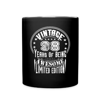 Vintage 98 Years Of Being Awesome Limited Edition - Full Colour Mug - black - Front