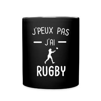 je peux pas j'ai rugby sport femme - Mug uni - noir - Devant
