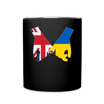 Le Royaume-Uni soutient Ukraine Love Heart - Mug uni - noir - Devant