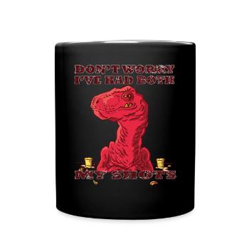 Keine Sorge, ich habe beide Impfungen hinter mir - Tasse einfarbig - Schwarz - Vorne