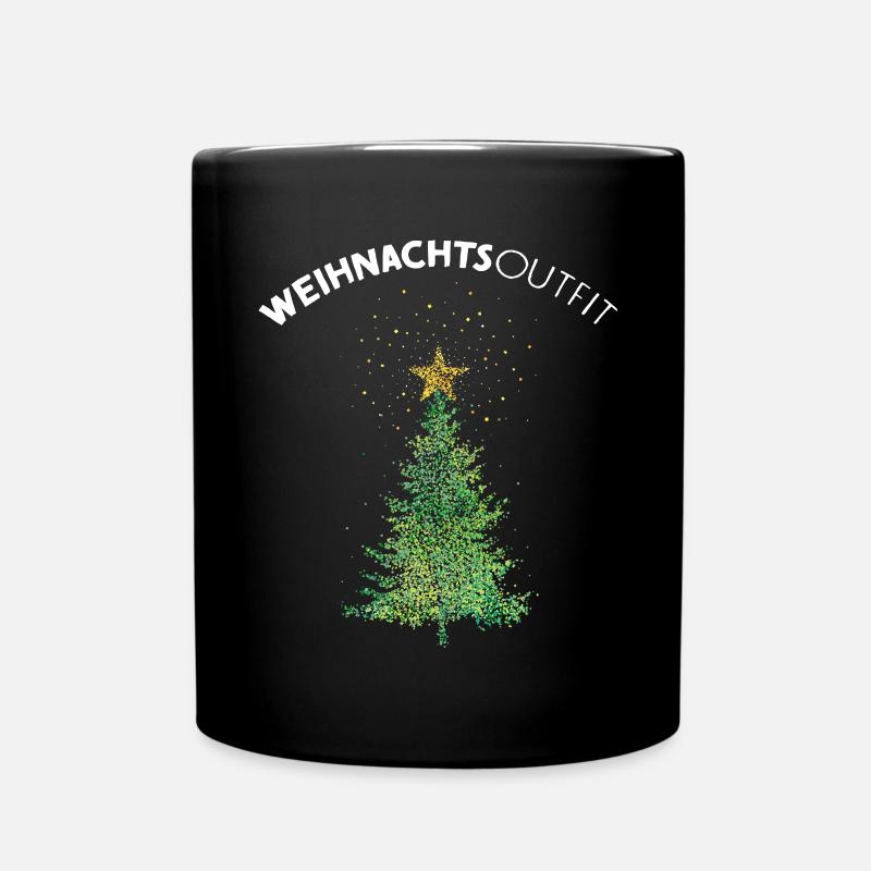 Weihnachtsbaum Christbaum Weihnachtsoutfit - Tasse einfarbig - Schwarz
