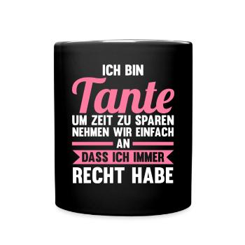Patinntante Patin Tante - Tasse einfarbig - Schwarz - Vorne