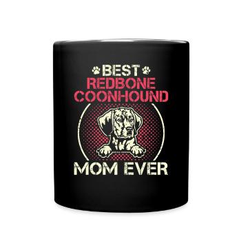 Redbone Coonhound Dog Gift - Full Colour Mug - black - Front