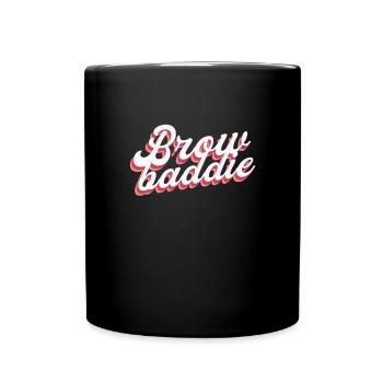 Brow Baddie. Microblading eyebrow - Full Colour Mug - black - Front