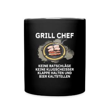 Grill Chef - Tasse einfarbig - Schwarz - Vorne