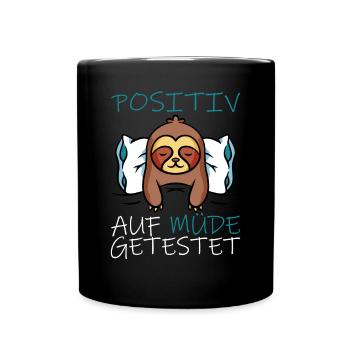 Sloth tested positive for tired - Full Colour Mug - black - Front