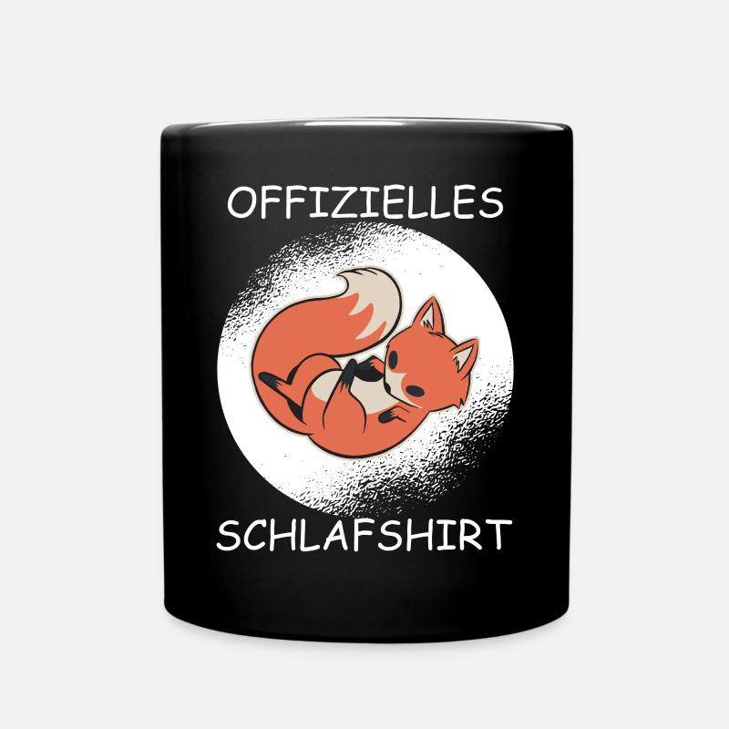 Offizielles Schlafshirt Fuchs Nachthemd Pyjama - Tasse einfarbig - Schwarz