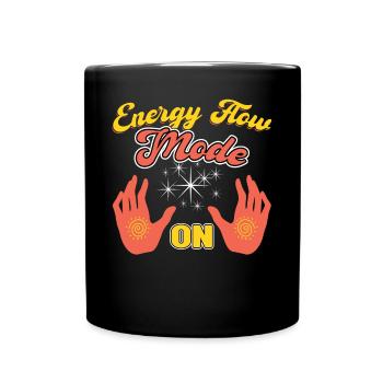 Energieflussmodus Ein - Reiki-praktizierender - Tasse einfarbig - Schwarz - Vorne