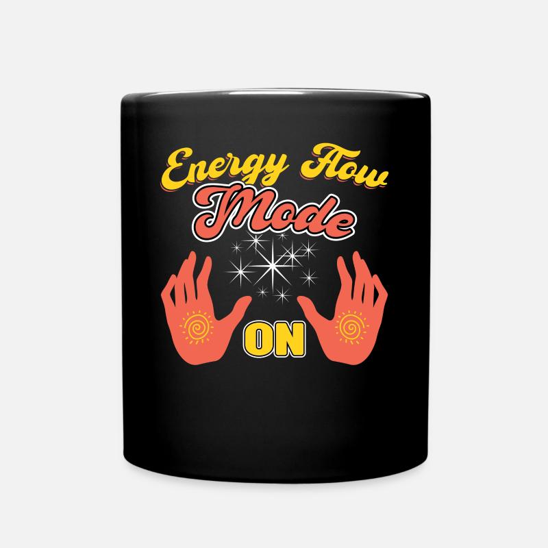 Energy Flow Mode On - Reiki Practitioner - Full Colour Mug - black