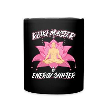 Reiki-meister Und Energiewandler - Reiki - Tasse einfarbig - Schwarz - Vorne