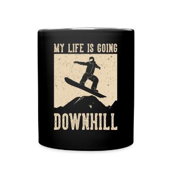 Ma vie est en descente Snowboard - Mug uni - noir - Devant