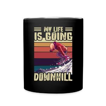 Ma vie est en descente Snowboard - Mug uni - noir - Devant