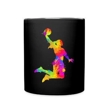 Basketteur basket-ball filles femmes enfants - Mug uni - noir - Devant