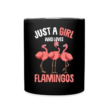 Flamingo Mädchen - Tasse einfarbig - Schwarz - Vorne