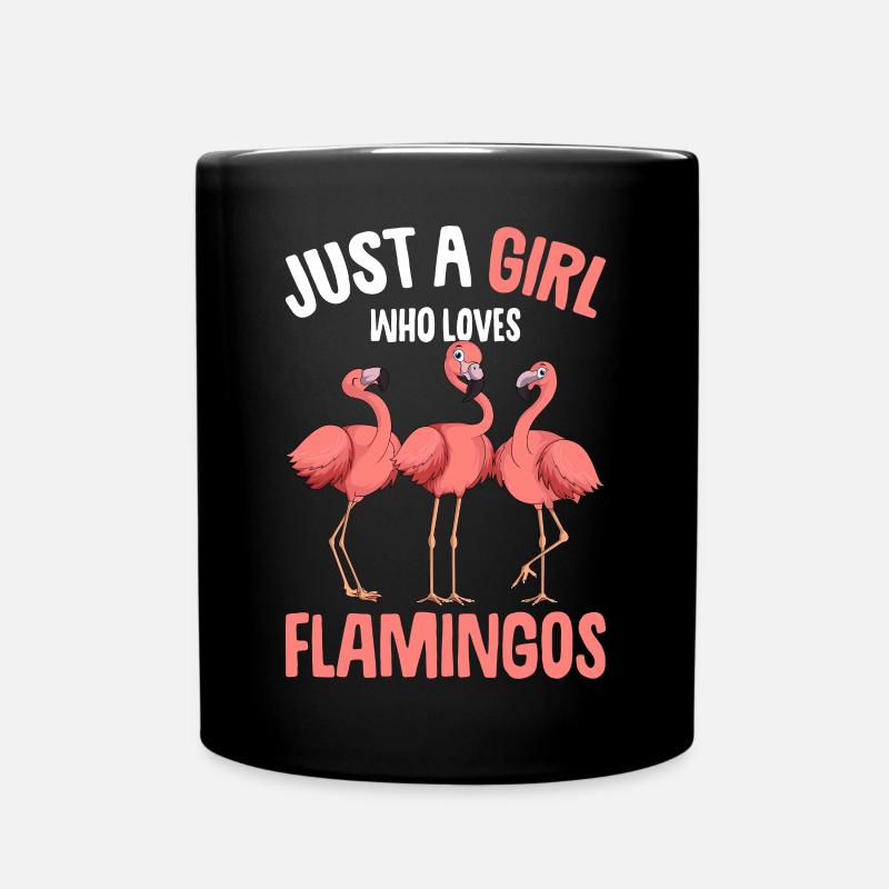 flamingo girl - Full Colour Mug - black