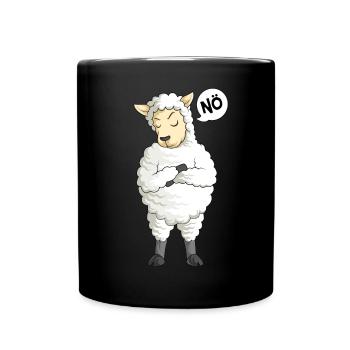 Schaf Nö Schafe Schäfer - Tasse einfarbig - Schwarz - Vorne