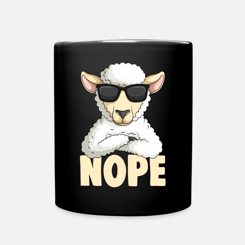 Schaf Nope Schafe - Tasse einfarbig - Schwarz