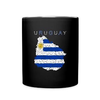 Carte de l’Uruguay Drapeau - Mug uni - noir - Devant