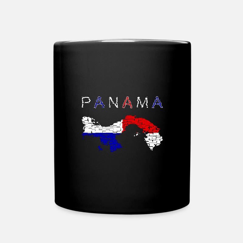 Panama Karte Flagge - Tasse einfarbig - Schwarz