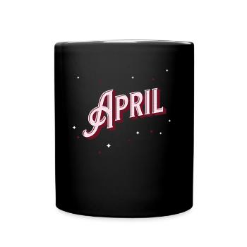 Prénoms d'avril personnalisés - Mug uni - noir - Devant