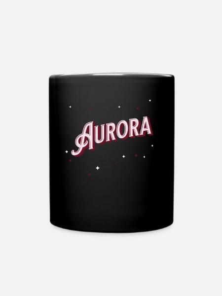 Aurora Namen personalisiert - Tasse einfarbig - Schwarz
