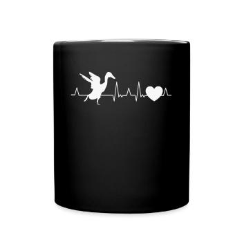 Indian Running Heartbeat Bottle Duck - Full Colour Mug - black - Front