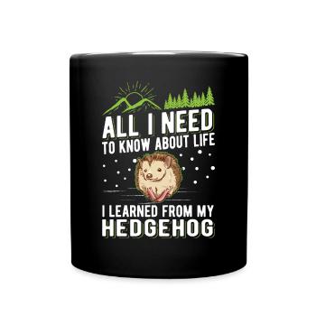 Igel Geschenk Stacheligel - Tasse einfarbig - Schwarz - Vorne