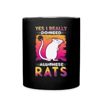 Rat Gift Rat domestique Rat Propriétaire - Mug uni - noir - Devant