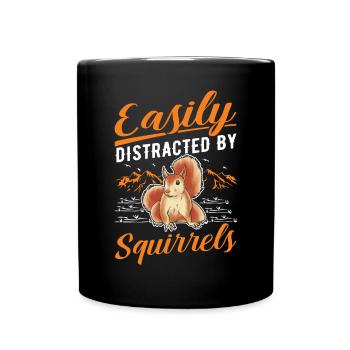 Facilement distrait par les écureuils Eichhörnchen - Mug uni - noir - Devant