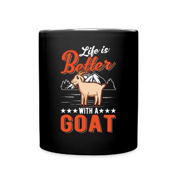 Life is better with a goat host - Full Colour Mug - black - Front