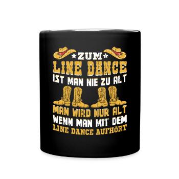 Line Dance Countrymusik Linedance - Tasse einfarbig - Schwarz - Vorne