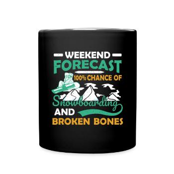 Snowboard fahren Snowboarding Winterurlaub - Tasse einfarbig - Schwarz - Vorne