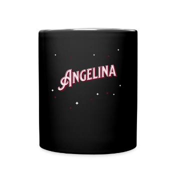 Angelina Namen personalisiert - Tasse einfarbig - Schwarz - Vorne