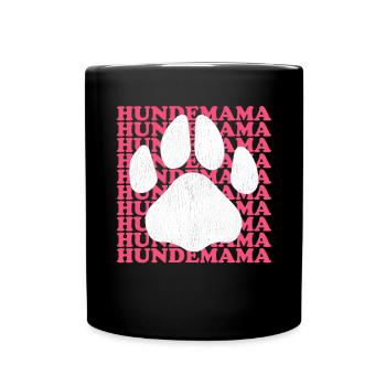 Hundemama Hundebesitzerin Frauchen Geschenk - Tasse einfarbig - Schwarz - Vorne