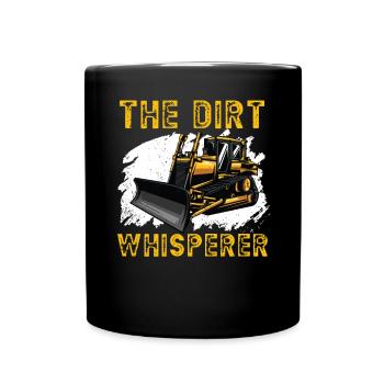 The Dirt Whisperer Excavator Construction Digger - Full Colour Mug - black - Front