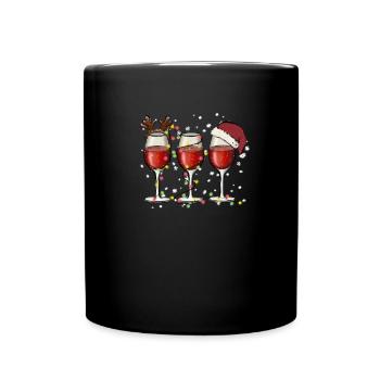 Wine Lovers Noël Chapeau de Noël Tenue Noël - Mug uni - noir - Devant