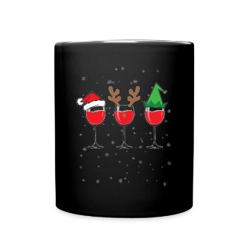 Wine Lovers Noël Chapeau de Noël Tenue Noël - Mug uni - noir - Devant