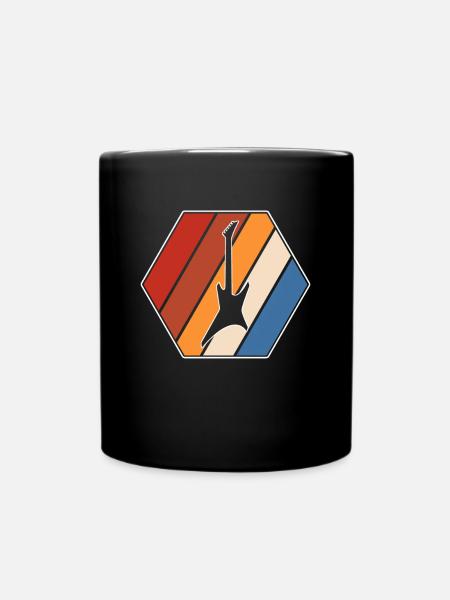 E Gitarre Retro - Tasse einfarbig - Schwarz