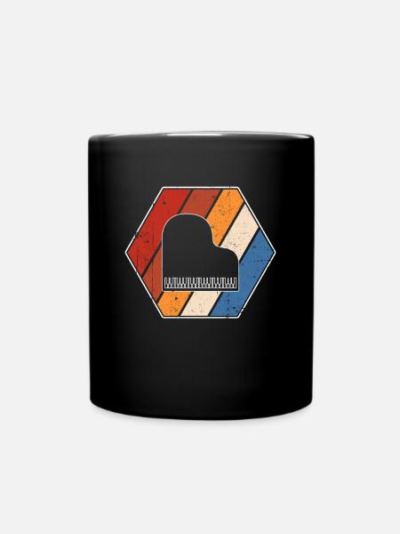 Klavier Retro - Tasse einfarbig - Schwarz