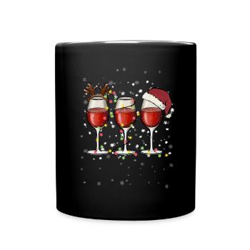Wine Lovers Noël Chapeau de Noël Tenue Noël - Mug uni - noir - Devant