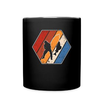 Angeln Retro - Tasse einfarbig - Schwarz - Vorne