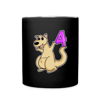 Girl 4 years old 4th birthday gift - Full Colour Mug - black - Front
