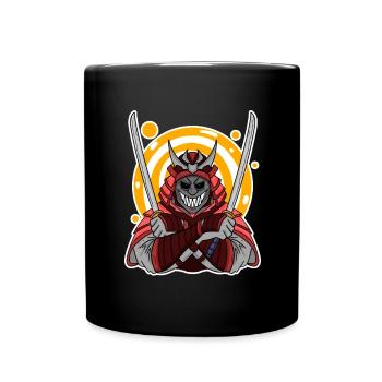 Motif de samouraï - Mug uni - noir - Devant