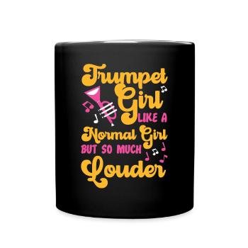 Trumpet Player Girl Trumpet Girl - Tasse einfarbig - Schwarz - Vorne