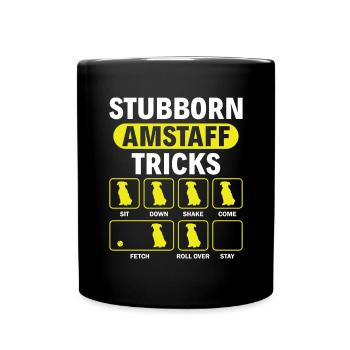 American Staffordshire Bull Terrier Staffy Dog - Full Colour Mug - black - Front