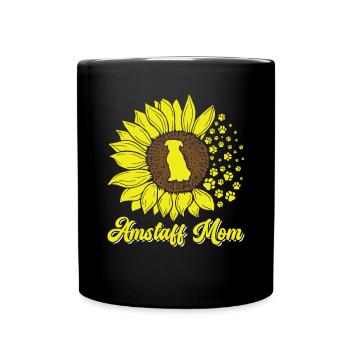 American Staffordshire Bull Terrier Staffy Dog - Full Colour Mug - black - Front